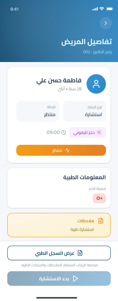 تفاصيل قائمة الانتظار